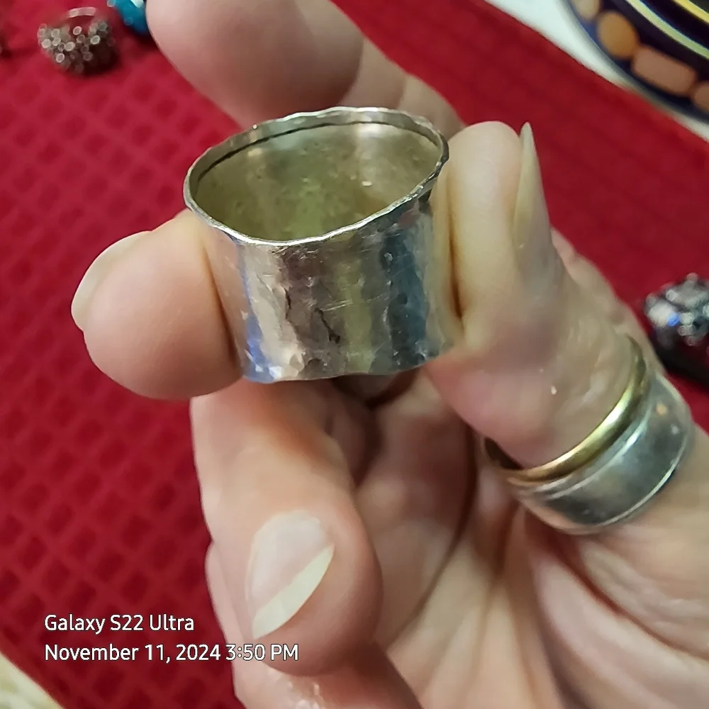 Gorgeous One Of A Kind Custom 9.25 Sterling Silver Handmade Ring (size 8) - Picture 4 of 7
